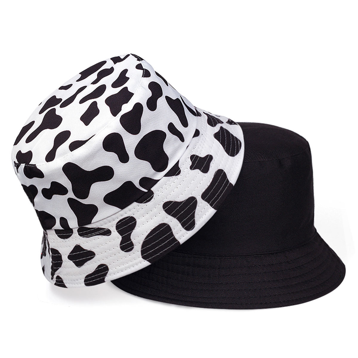 Fishing Hat - 2025 バケットハット 乳牛柄 リバーシブル カジュアル ベースボールキャップ