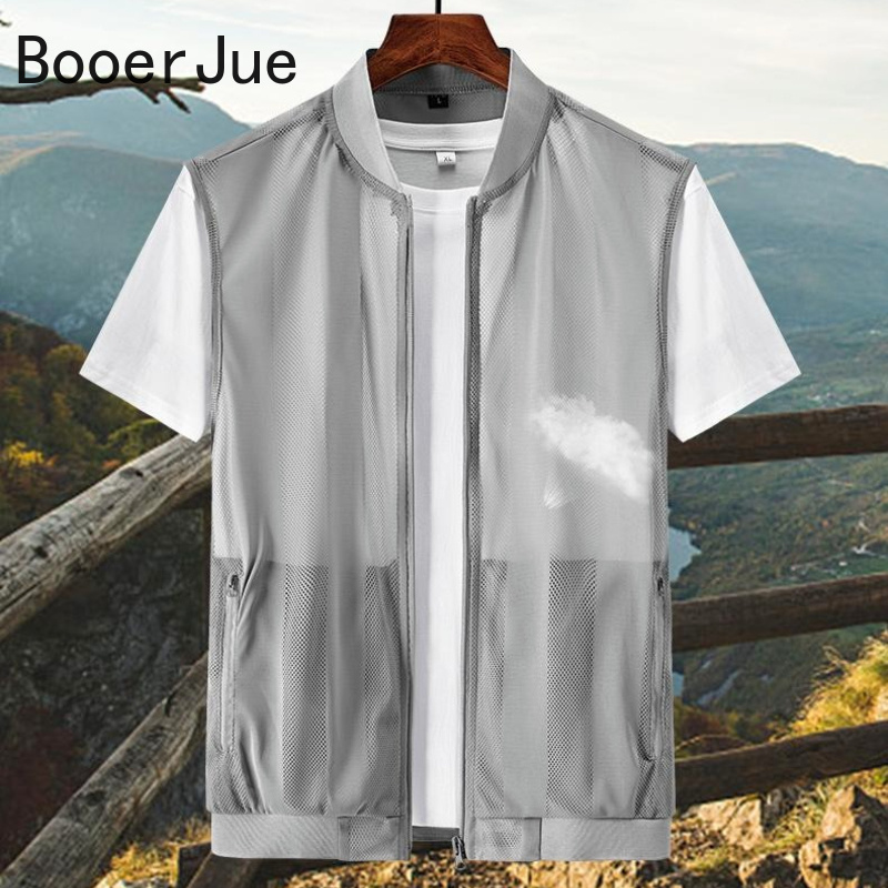 Fishing Vest - 屋外ハイキングスポーツ夏男性メッシュ中空チョッキ釣り通気性コート高品質デザインサイクリングレジャーバイカーベスト