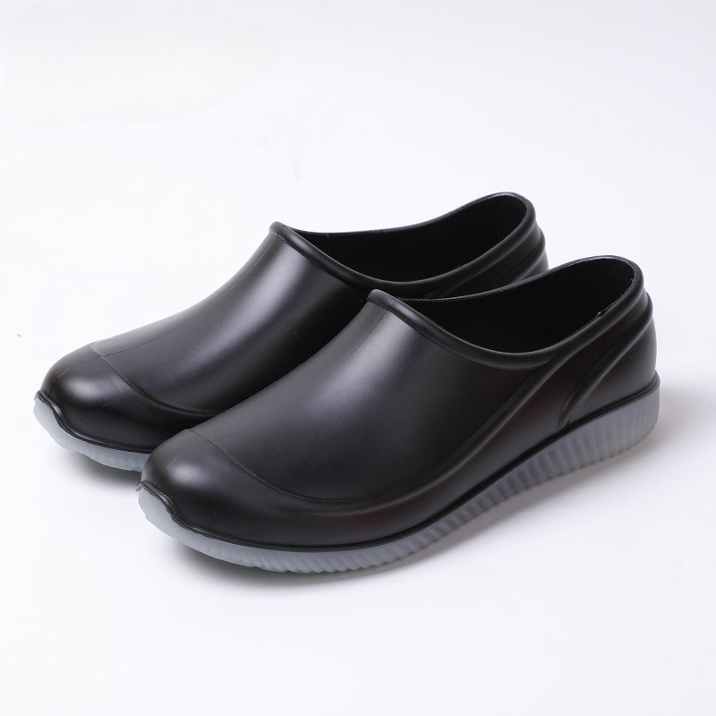 Fishing Boots - 恋人デザイン防水PVCローファーシューズメンズアンクルシューズレインブーツラバーシューズソリッドカラーフィッシングブーツ発光レインブーツ