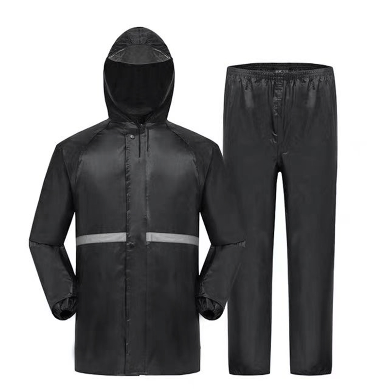Fishing Rain Suit - 男性と女性のための防水フード付きコートとパンツ,反射ストリップ付きアウトドアギア,オートバイのレインコート,2個