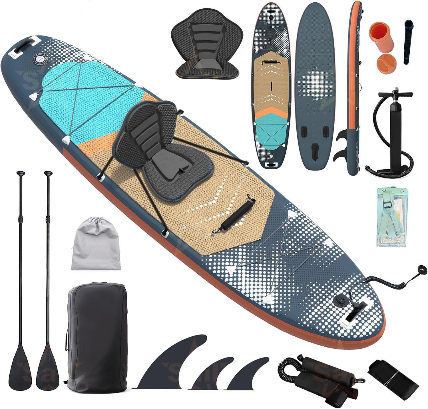 Fishing Backpack - 多目的インフレータブルスタンドアップパドルボード（SUP）コンプリートキット ポンプ リーシュ バックパック サーフィン ヨガ