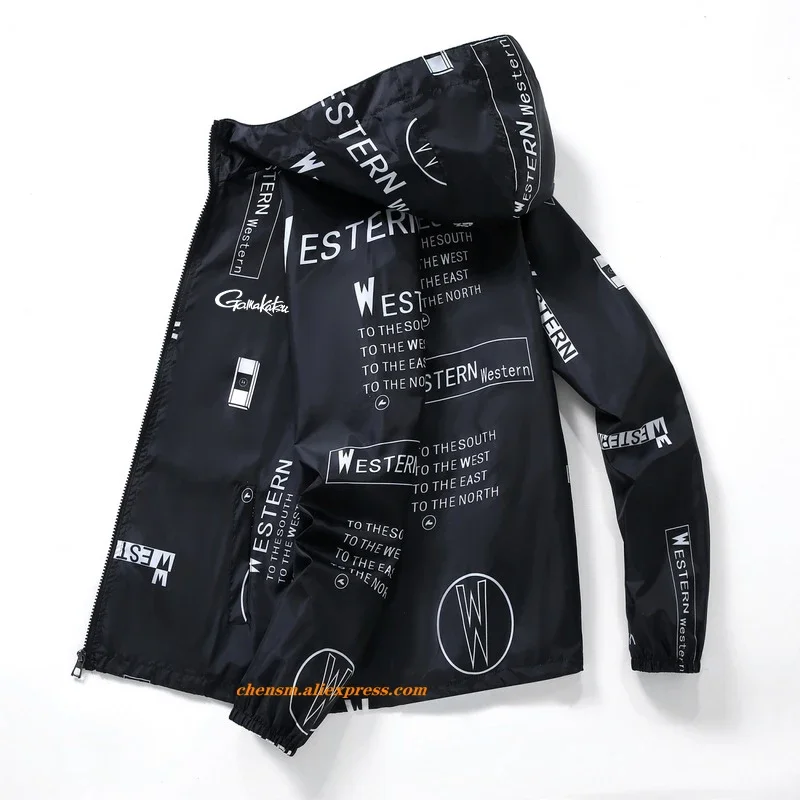 Fishing Jacket Waterproof - ガマカツ-男性用通気性フィッシングジャケット,日焼け止め服,フード付き,UV保護,新品,夏