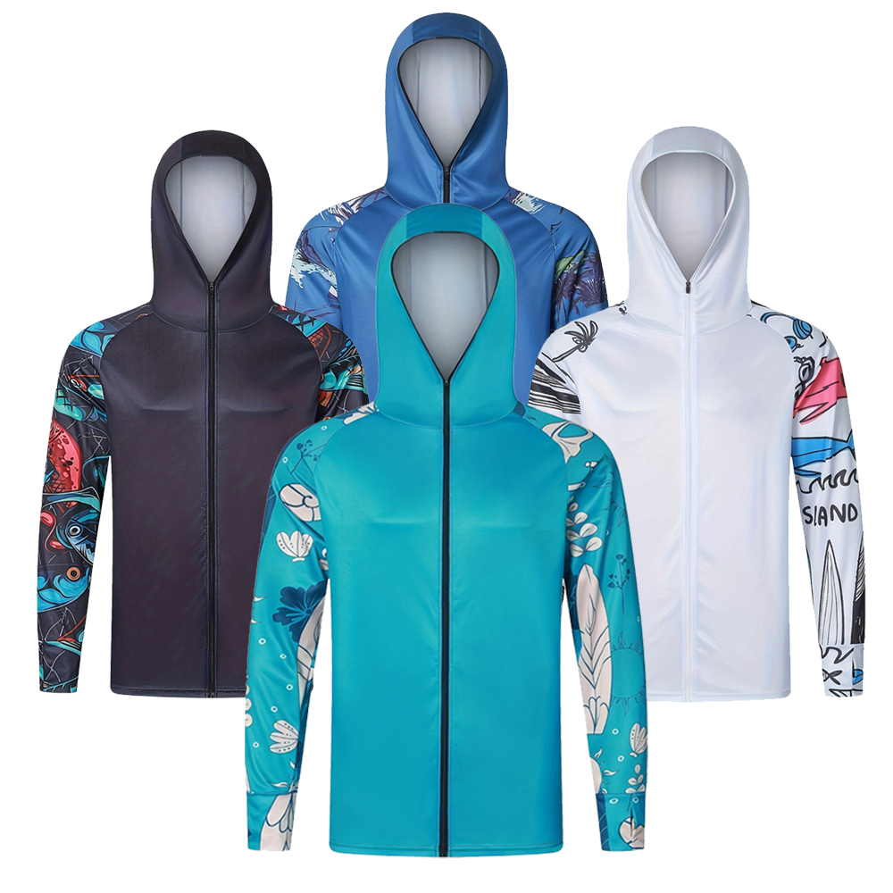 Fishing Jacket Waterproof - 抗 UV UPF 50+ ジャケットハイキング釣りウェアジッパーフード付きジャージ長袖速乾性釣り服