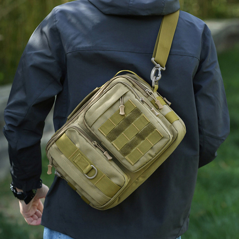 Fishing Belt - トレッキング戦術ハンドバッグショルダーバッグキャンプ男性ハイキング旅行登山釣りスリングクロスボディ屋外週末モールバッグ