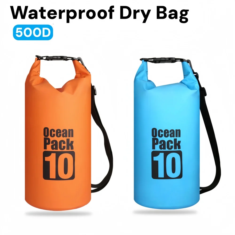 Fishing Bag Waterproof - 500D防水ドライバッグフローティング、ロールトップドライサック、キャンプ、ハイキング、アウトドア旅行用、カヤック、ビーチ、釣り用ギア収納