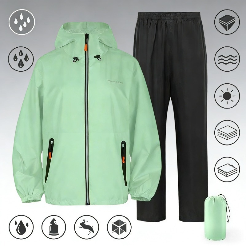 全身防水レインスーツ 反射材付き サイクリング/釣り用レイン - Fishing Rain Suit のレビューと価格