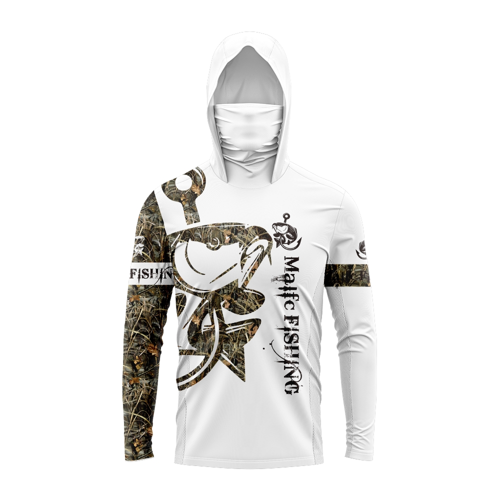 男性バスフィッシュプリント釣り用パーカー フェイスマスク付き - Fishing Hoodie のレビューと価格