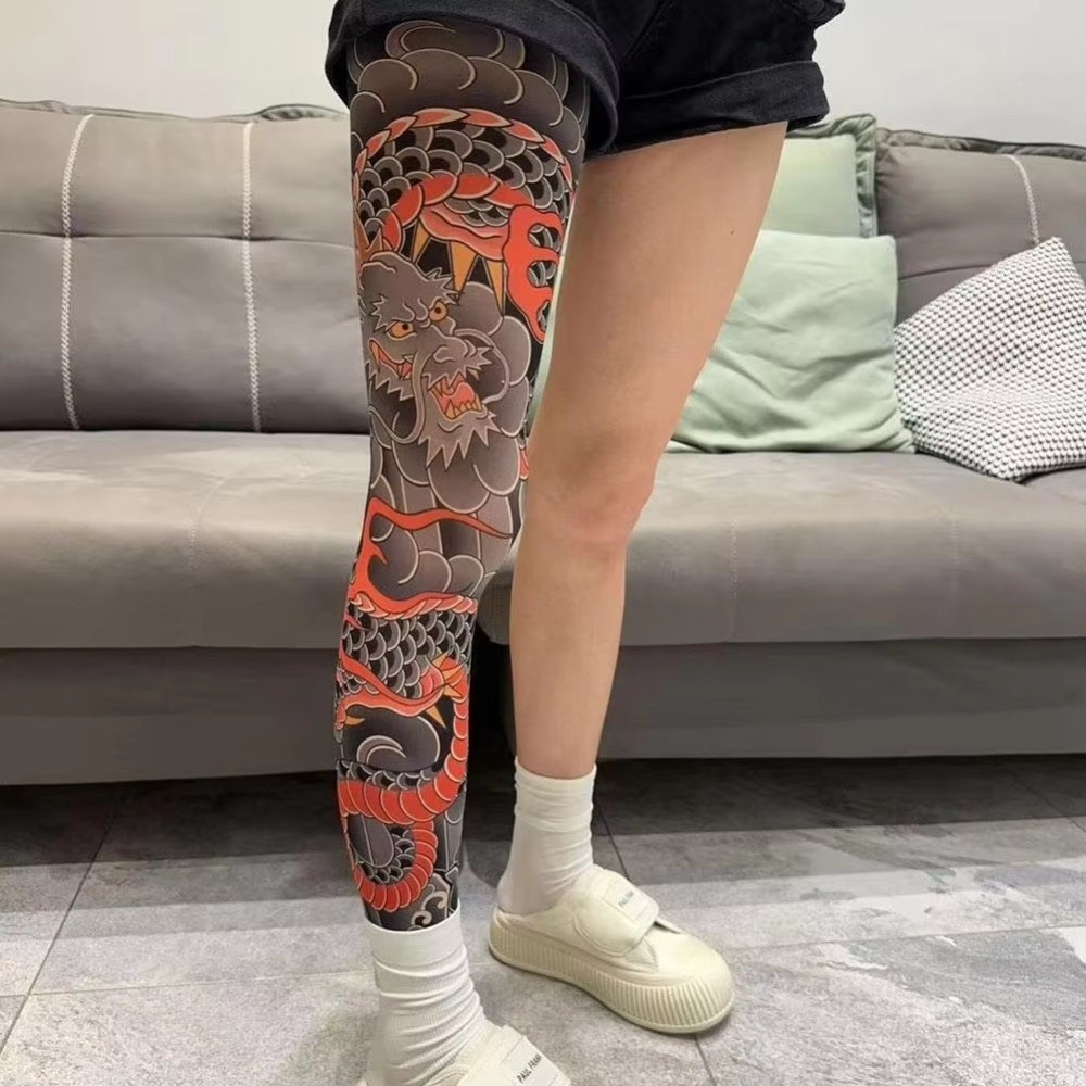 フルレッグフェイクタトゥーソックスプリントタイツ日焼け防止釣 - Fishing Socks のレビューと価格