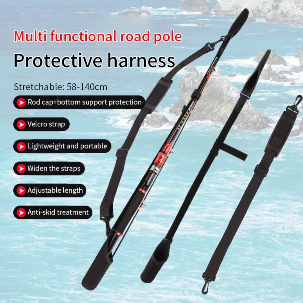 ポータブル釣竿収納袋調節可能な釣竿ショルダーベルト釣竿ベルト - Fishing Belt のレビューと価格
