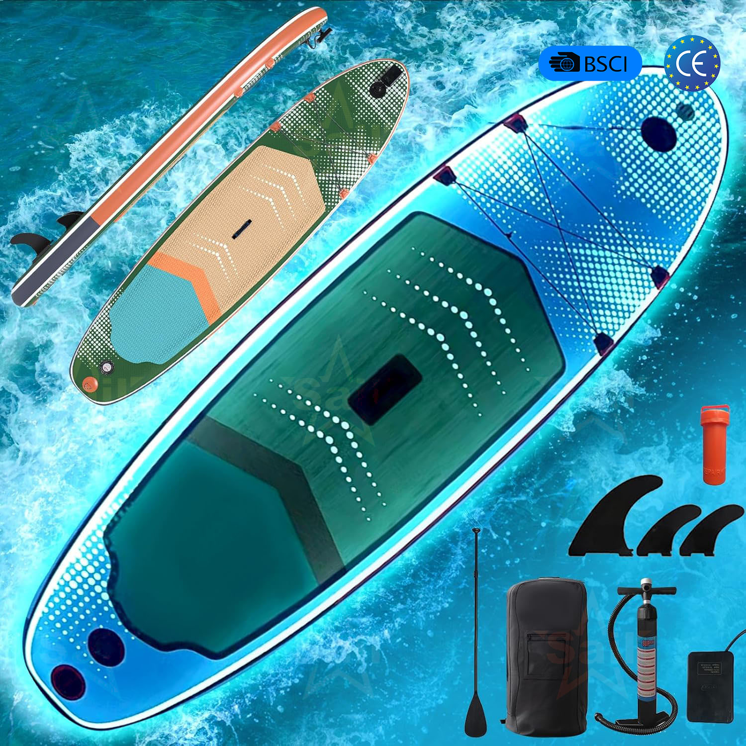 多目的インフレータブルスタンドアップパドルボード（SUP）コ - Fishing Backpack のレビューと価格