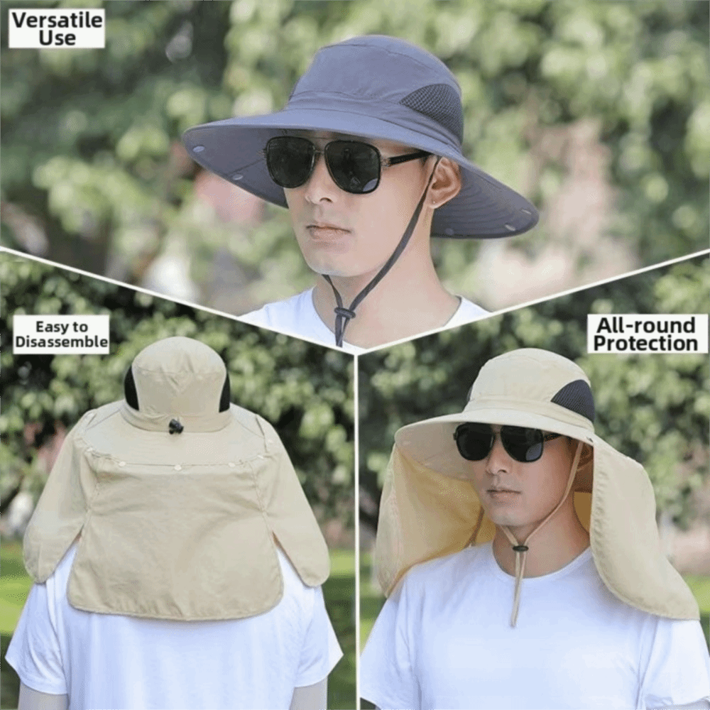 ファッション布男性用サンハット大きなつば取り外し可能なショー - Fishing Hat のレビューと価格