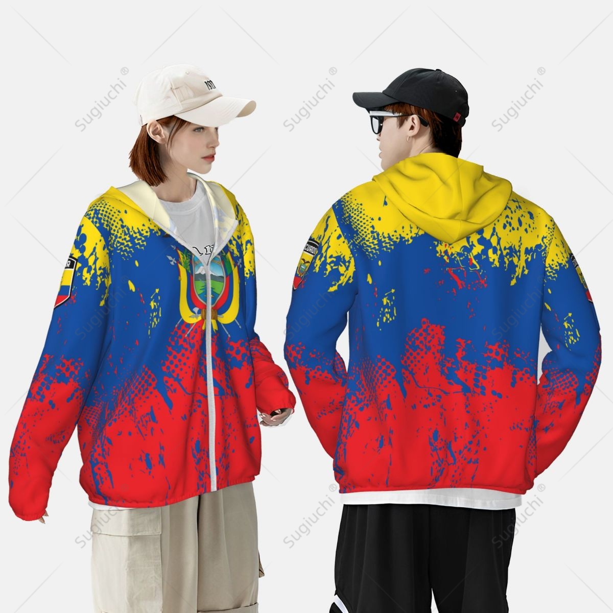 エクアドル国旗日焼け止めパーカー日焼け止め服釣りサイクリング - Fishing Hoodie のレビューと価格