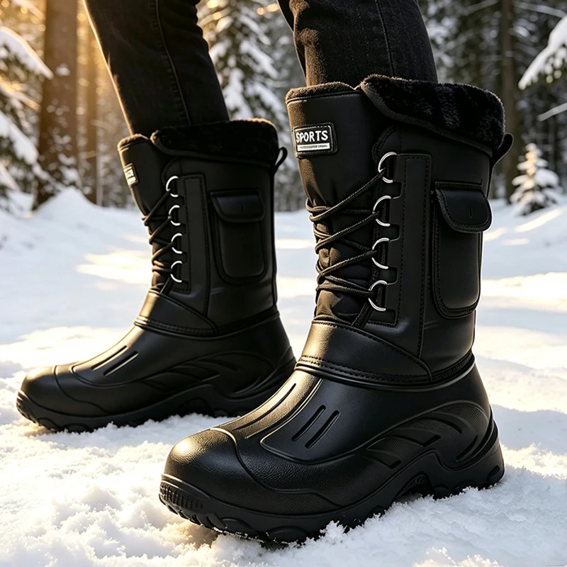 男性冬のスノーブーツ屋外釣り靴雪トレッキングシューズ男性屋外 - Fishing Boots のレビューと価格
