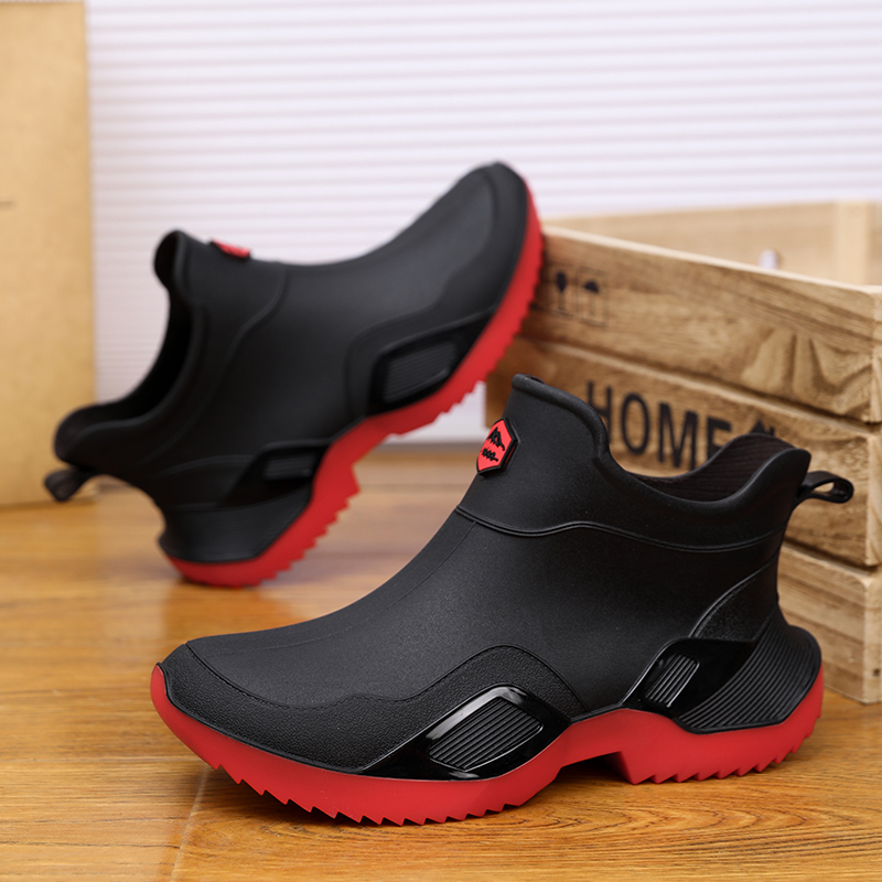 男性用レインシューズ 防水、滑り止め、耐摩耗性ショートレイン - Fishing Boots のレビューと価格