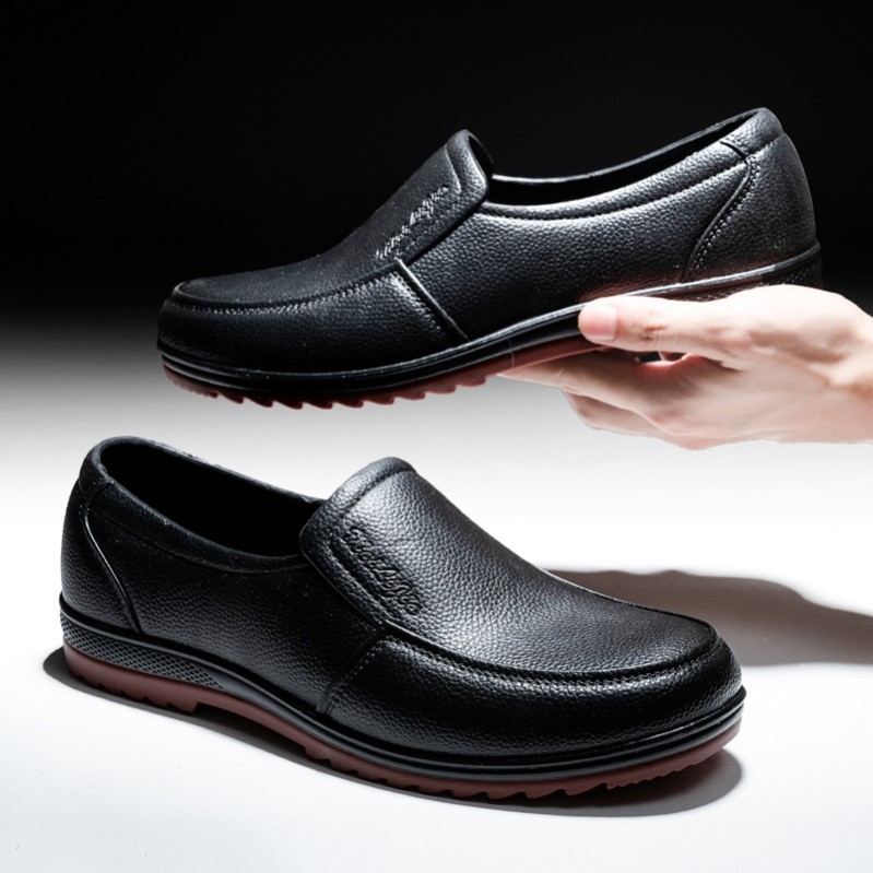 メンズローカット牛革底レインブーツ滑り止め防水耐摩耗性釣りキ - Fishing Boots のレビューと価格