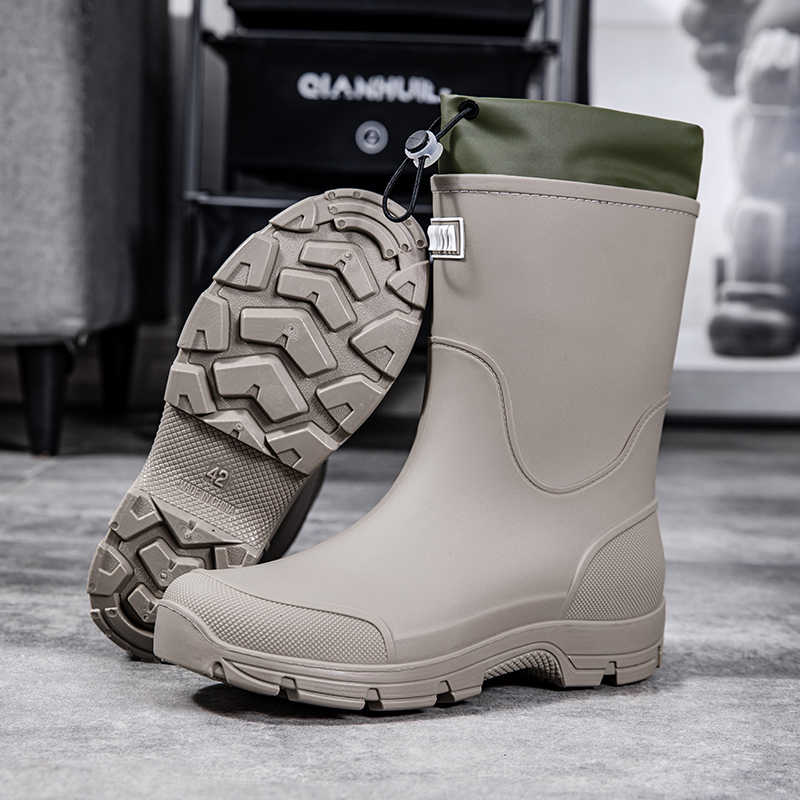 男女兼用厚底耐摩耗性ゴム靴、ミッドカーフ防水滑り止め釣り・建 - Fishing Boots のレビューと価格