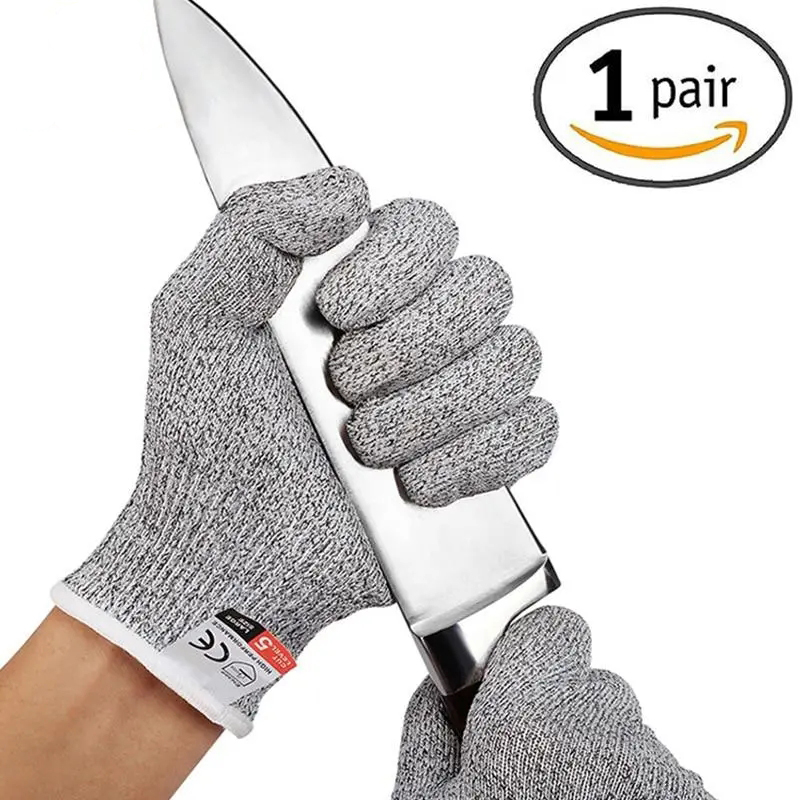 レベル 5 カットプルーフ刺しにくいワイヤー金属手袋キッチン - Fishing Gloves のレビューと価格